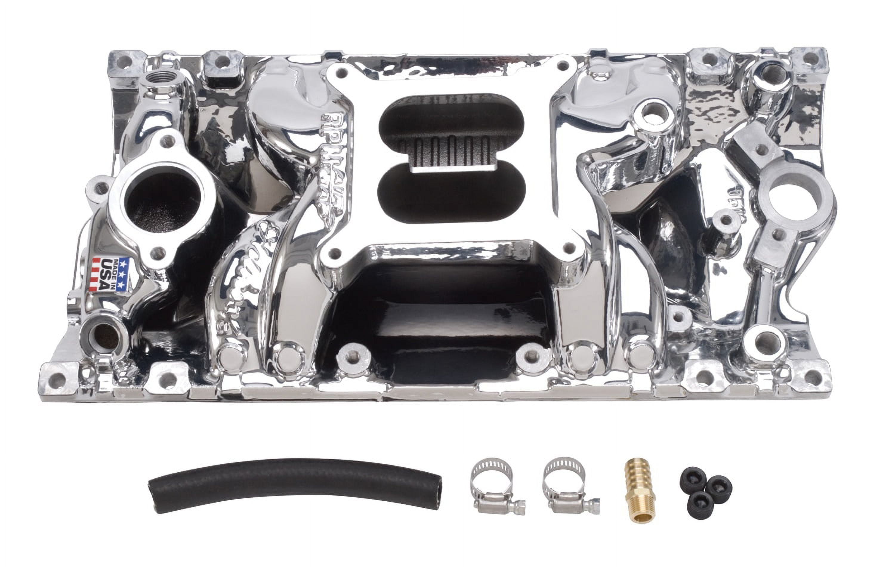 Edelbrock 75164 RPM AirGap Vortec Intake Manifold; Endurashine; Non