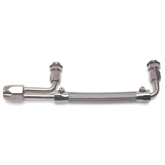 Edelbrock 8091 Performer Series Multi Carb Fuel Line Kits; Endurashine; Dual Quad; 6.4375 in. Center-To-Center; 1/8 in. NPT Fuel Pressure Port; 3/8 in. NPT Fuel Inlet;