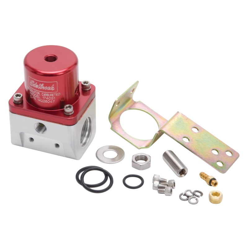 Edelbrock Fuel Adjustable Pressure Regulator, -10 In/Out, -6 Return, 180 GPH, 5-10 PSI, 1.05 lb