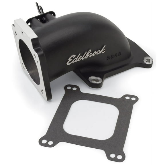 Edelbrock Low Profile Intake Elbow 90mm Throttle Body to Square-Bore Flange Black Finish