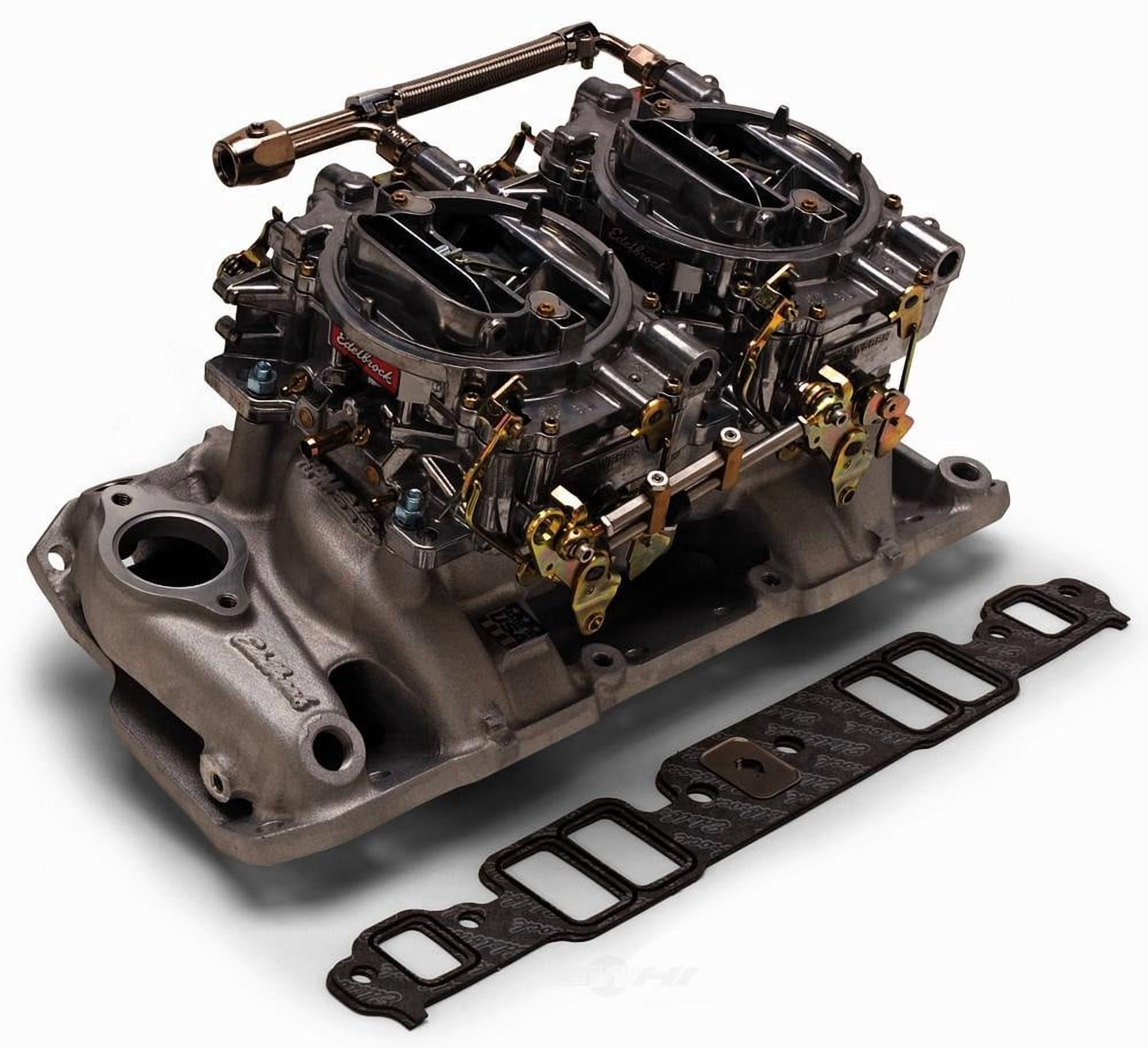 Edelbrock Manifold and Carb Kit Dual Quad RPM Air Gap 390-428 FE Ford Fits select: 1967-1973 FORD MUSTANG, 1966-1976 FORD F100