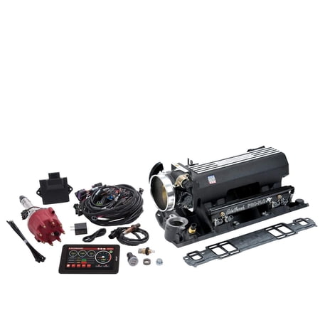 Edelbrock Pro Flo 4 Fuel Inject Kit XT Seq Port SBC 429/460 1986 625 Max HP 35 LbHr Injectors Black