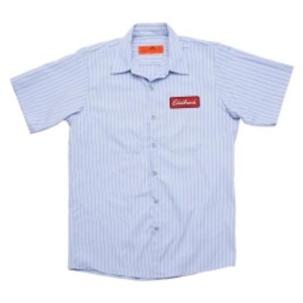Edelbrock Striped Button-up Badge Patch Work Shirt, Xl