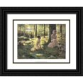 thumbnail image 1 of Edelfelt, Albert 32x25 Black Ornate Wood Framed with Double Matting Museum Art Print Titled - Under the Birches, 1 of 4