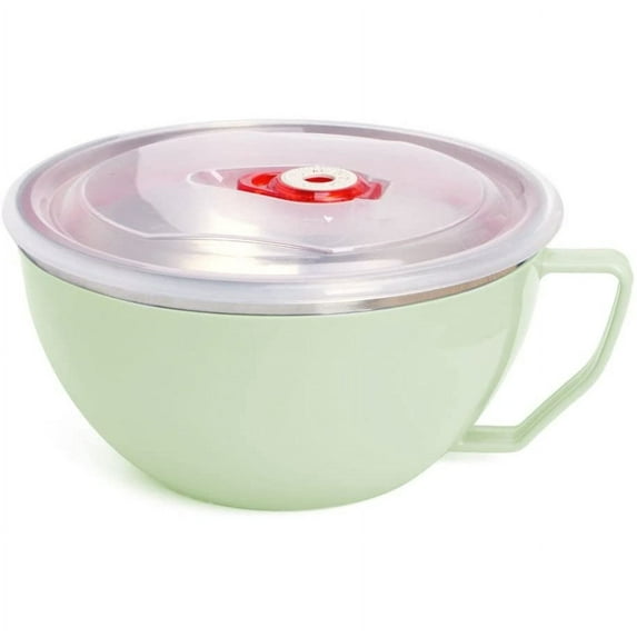 Edelstahl Ramen Nudelsuppe Pasta Schüssel Essen Frische Container Mittagessen Reisschale Mit Deckel Blau