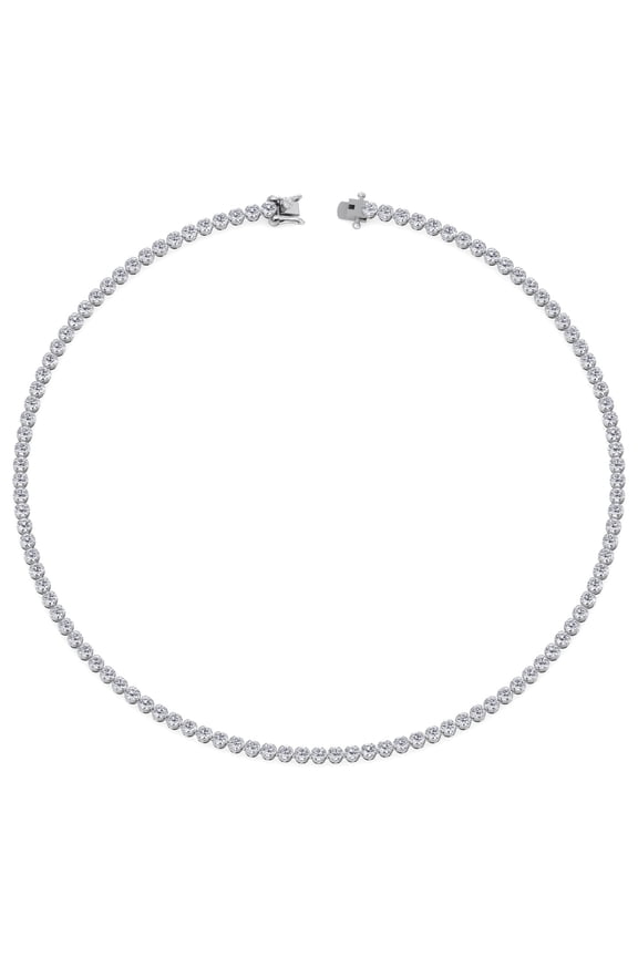 Eden - 13.60 Carat Illusion Set Round Diamond Tennis Necklace