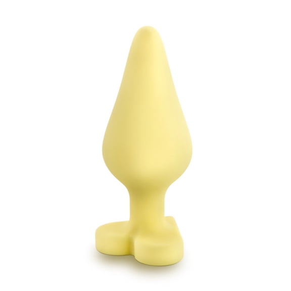 Eden 3.5 Inch Heart Base Silicone Plug, Yellow
