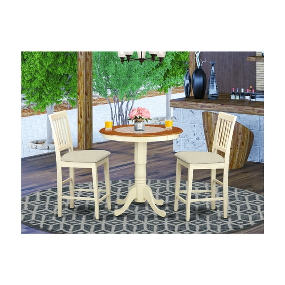 Eden 3 Piece Slat Back Dining Table Set