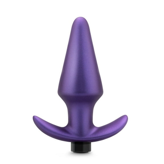 Eden Silicone Vibrating Anal Plug with Tapered Tip & Anchor Base, Purple