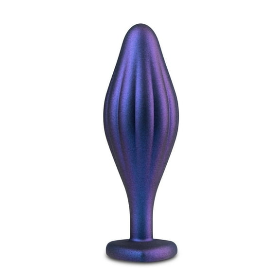 Eden Body Safe Silicone Wavy Anal Plug with Heart-Shaped Jewel Base for Beginners, Blue