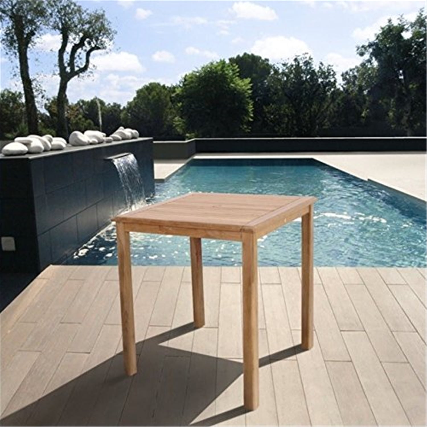 Eden Light Brown Teak Square Bar Table