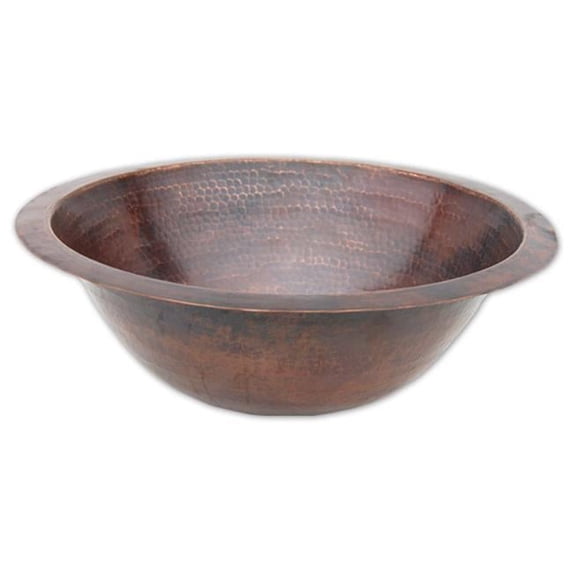 Eden Bath EB-C001AD Copper Drop Undermount Bowl Vessel Sink, Antique Dark