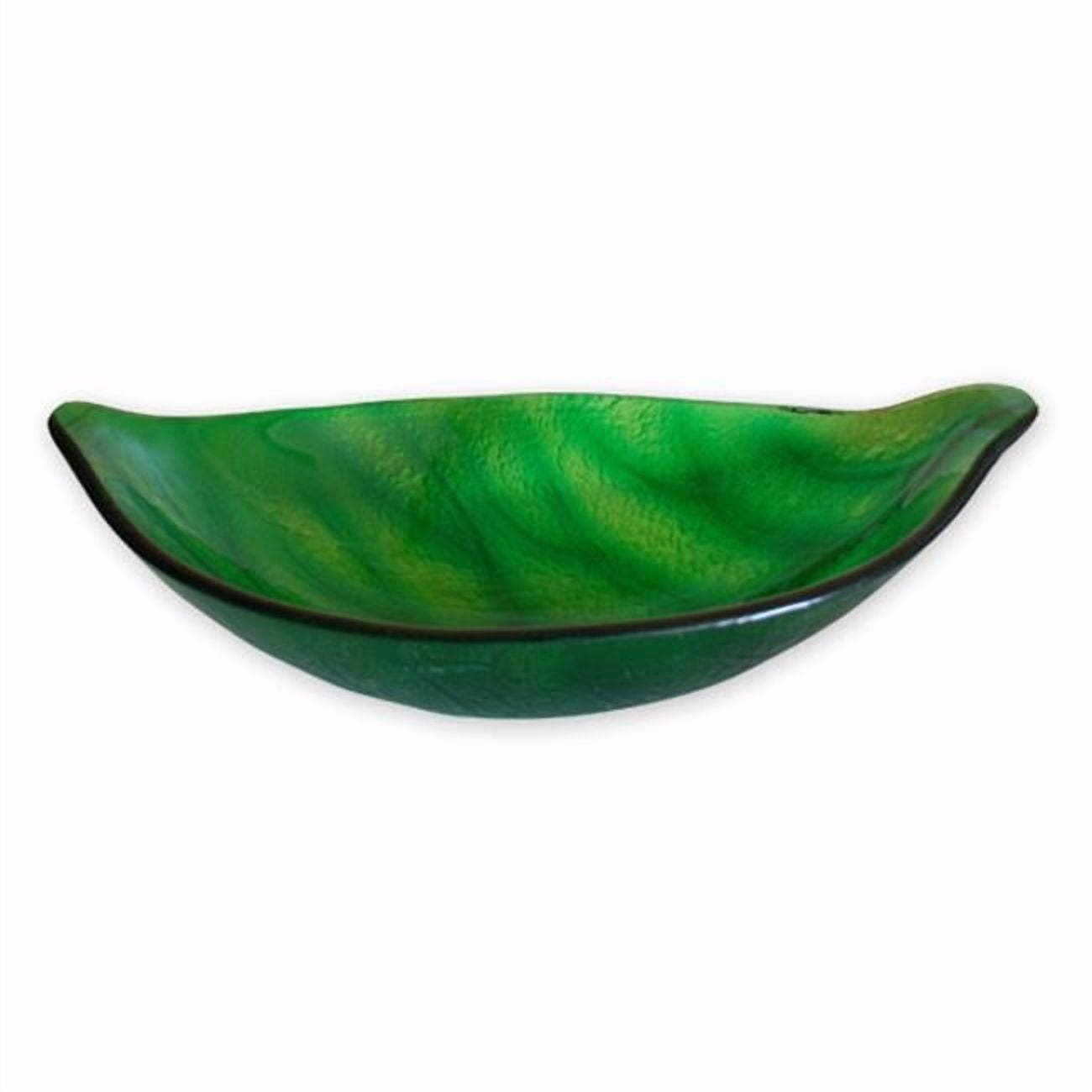 Eden Bath EB_GS18 Bathroom Green Leaf Shaped Tempered Glass Vessel Sink