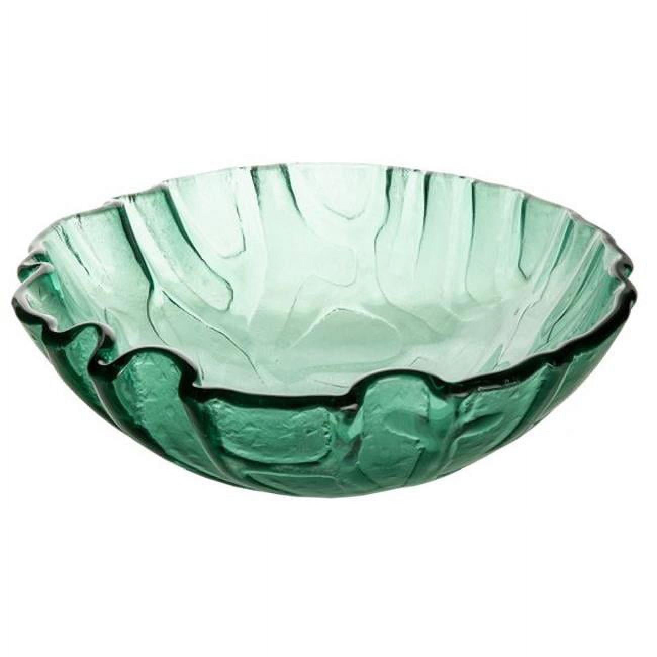 Green Textured Glass Above-Counter Round Vessel Sink