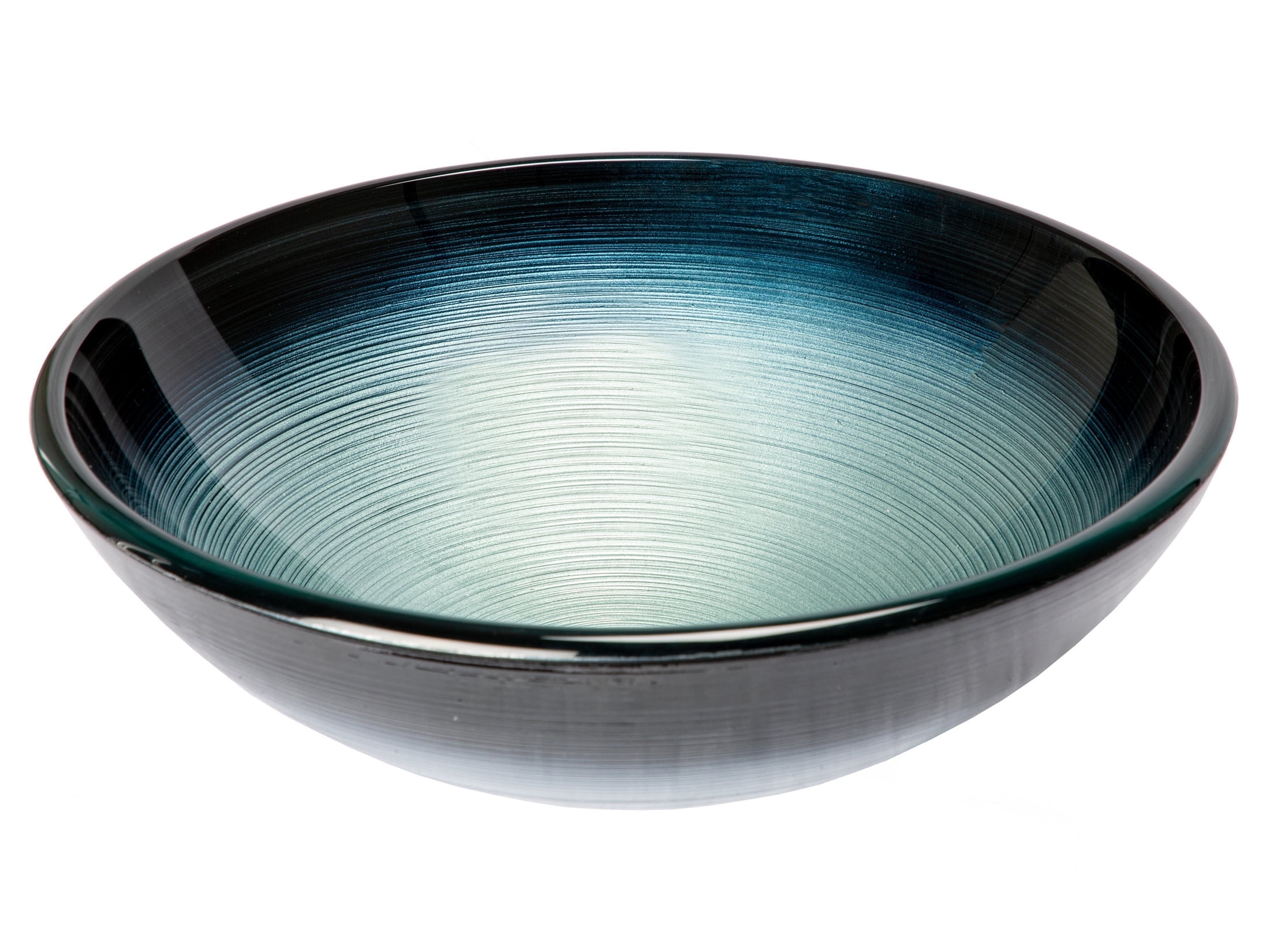 16.38'' Silver and Blue Tempered Glass Vessel Sink