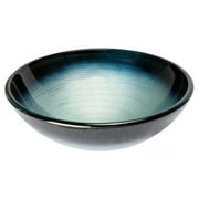 Eden Bath EB-GS73 16.375 in. Rings Glass Vessel Sink, Silver & Blue