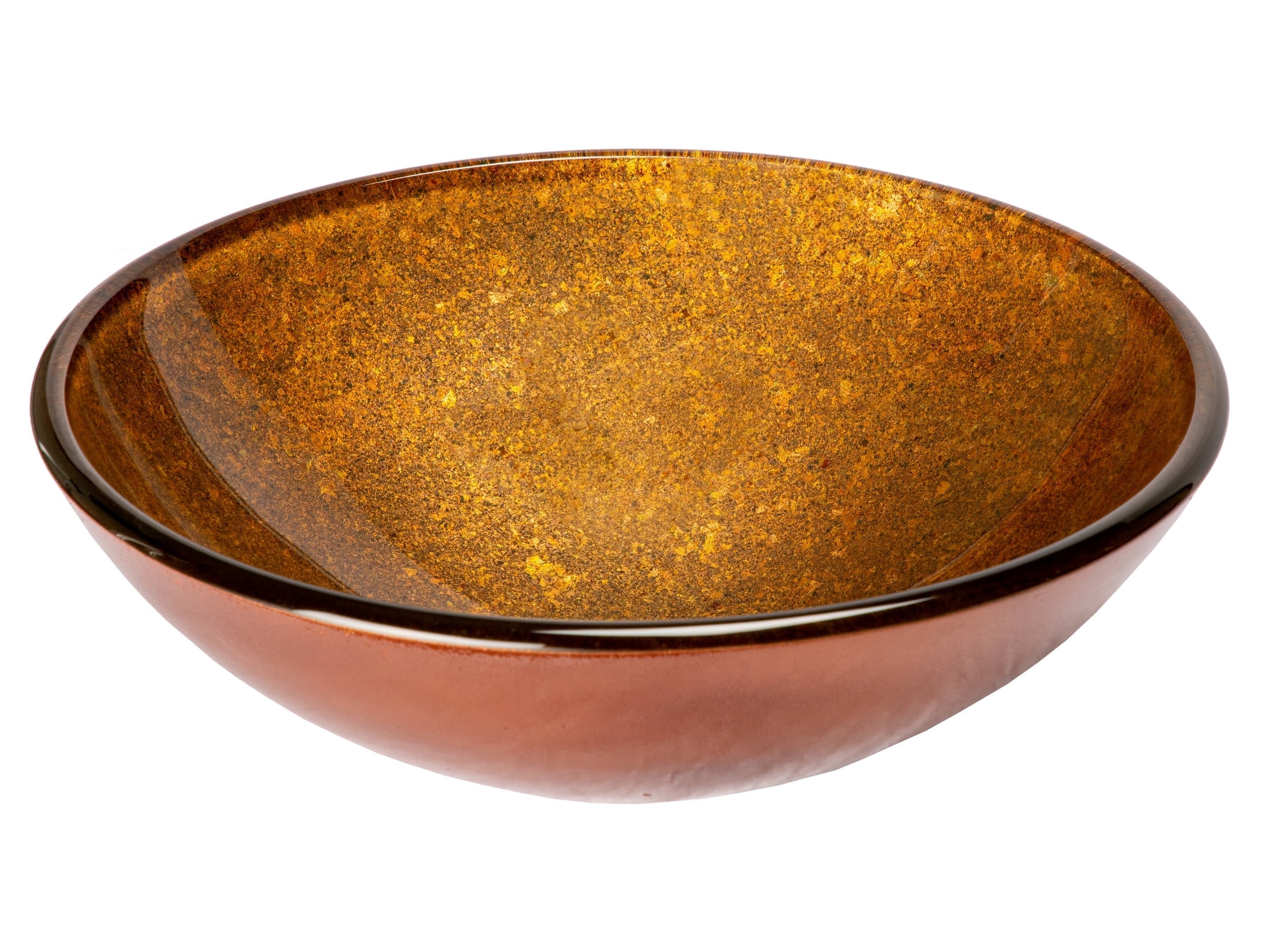 Bronze Tempered Glass Round Above-Counter Bathroom Sink
