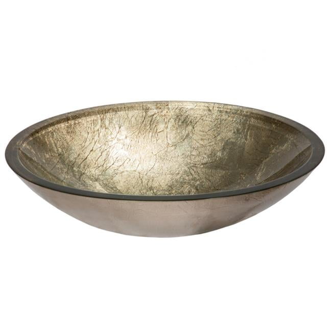 Champagne Gold Oval Above-Counter Glass Vessel Sink