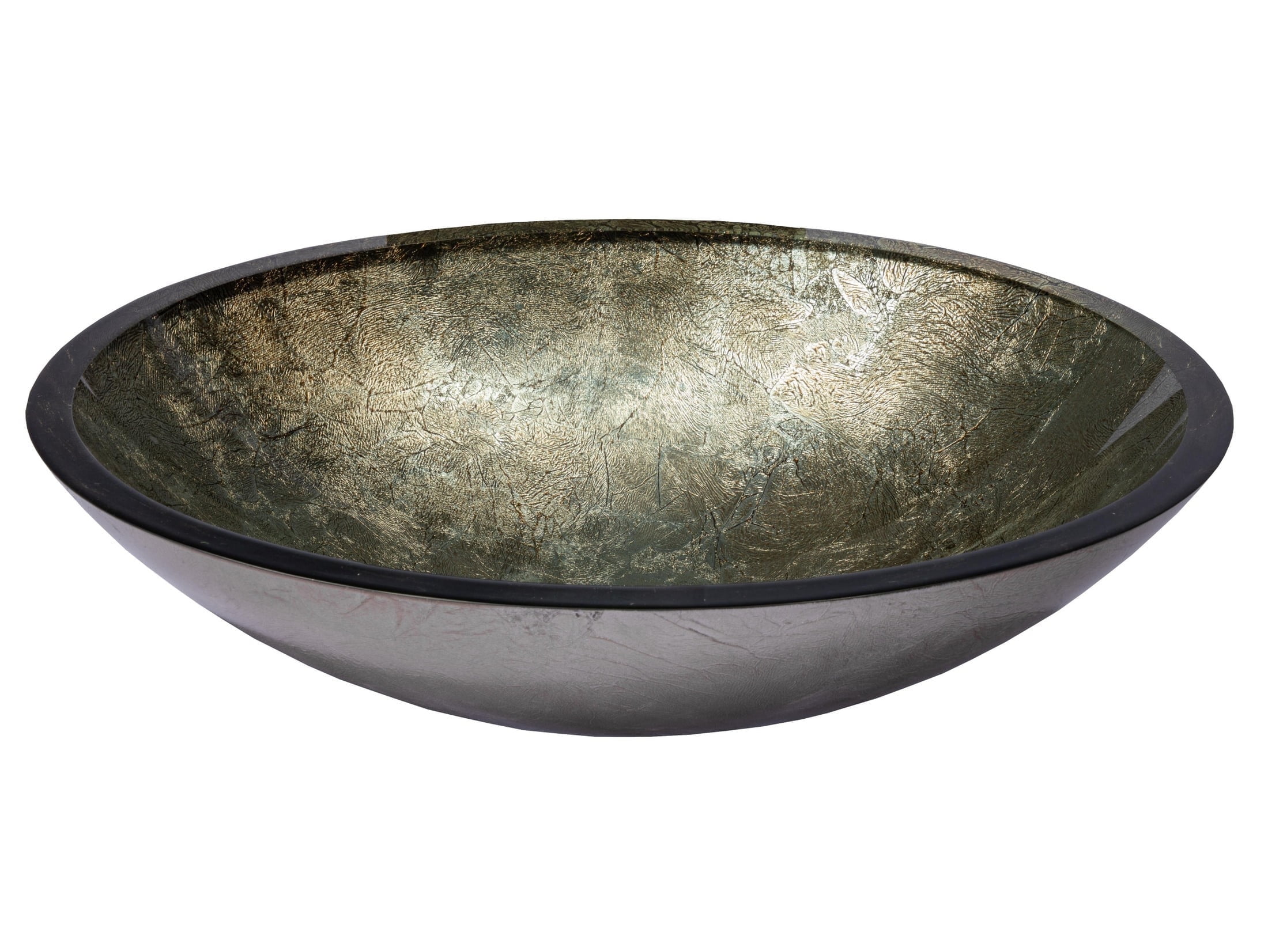 Champagne Gold Oval Above-Counter Glass Vessel Sink