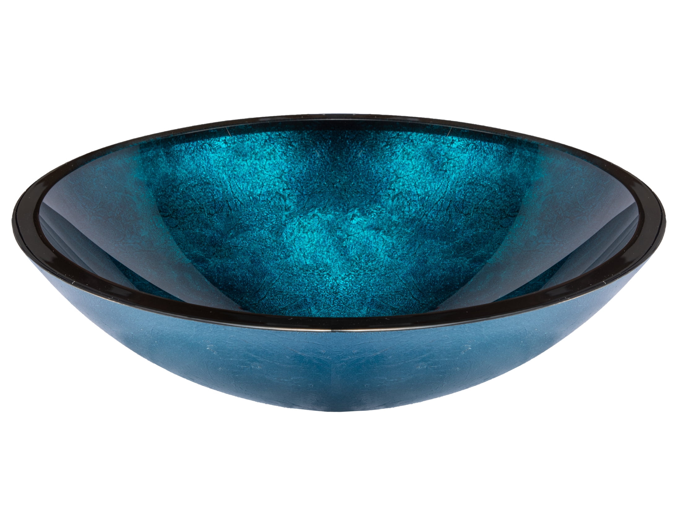 Turquoise Blue Oval Glass Above-Counter Vessel Sink