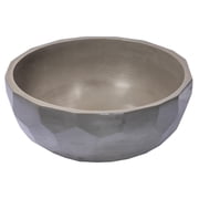 Eden Bath EB_N013DG Round Concrete Vessel Sink with Rough Exterior - Dark Gray