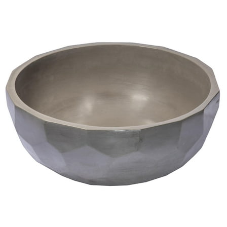 Eden Bath EB_N013DG Round Concrete Vessel Sink with Rough Exterior - Dark Gray
