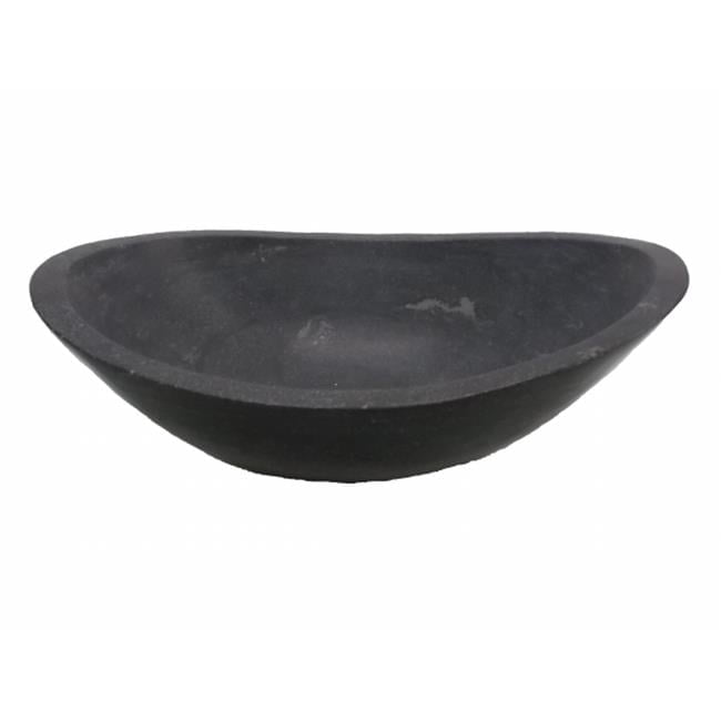 Eden Bath EB-S005BL-H Stone Canoe Sink - Honed Black Limestone