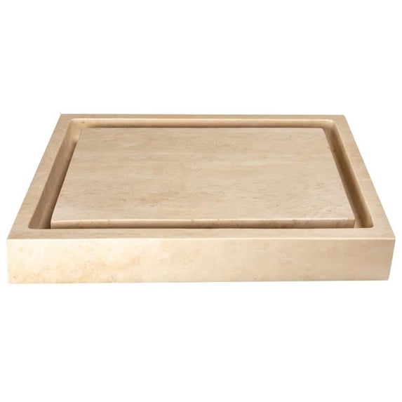 Eden Bath EB-S006BT-H Rectangular Infinity Pool Sink- Honed Beige Travertine