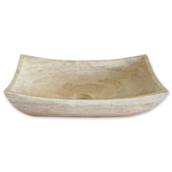 Eden Bath EB_S011BT-P Deep Zen Bathroom Stone Vessel Sink - Travertine