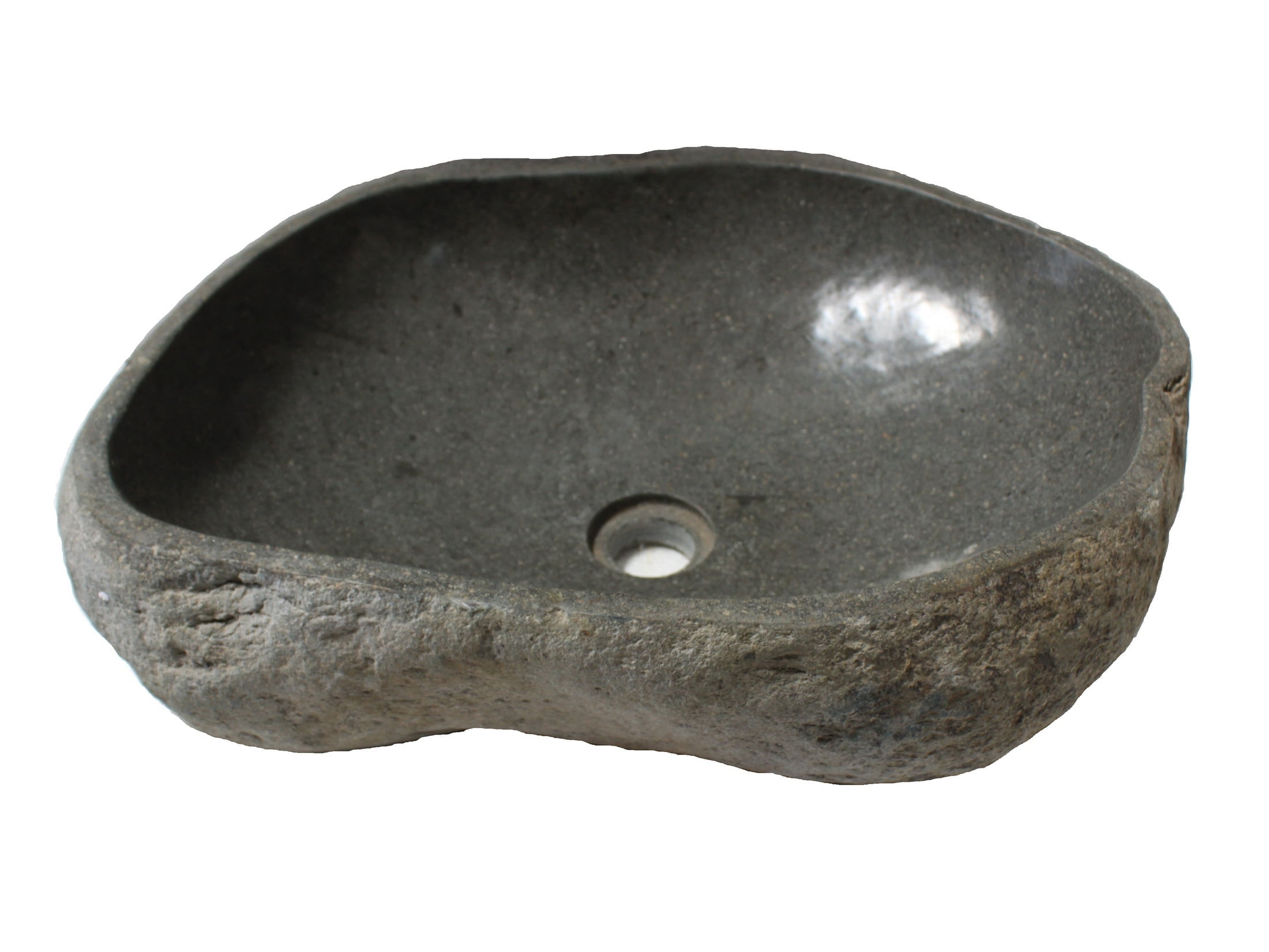 Natural River Rock Polished Stone Vessel Sink