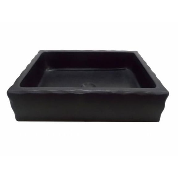 Eden Bath EB-S037LS-H Antique Rectangular Lava Stone Vessel Sink Honed
