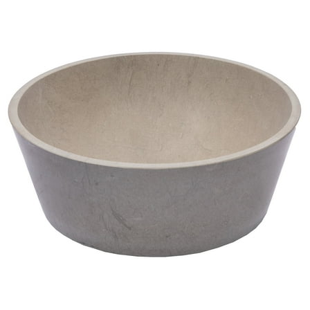 Eden Bath EB-S052MG-H 16 in. Round Sloped Vessel Sink, Molly Gray Marble