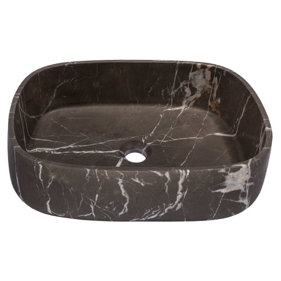 Eden Bath EB-S058PI-H 5.75 x 14 x 19 in. Rounded Rectangular Vessel Sink, Pietra Gray Marble