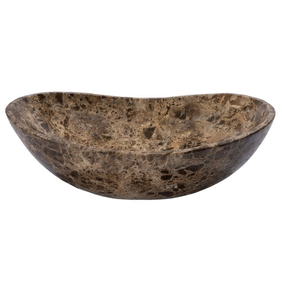 Eden Bath EB-S060DE-P 19.7 x 13 x 5.9 in. Polished Emperador Marble Stone Canoe Sink, Dark