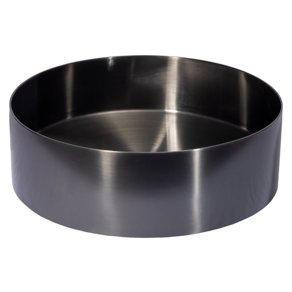 Eden Bath EB-SS001BK 15 in. Round Stainless Steel Vessel Sink with Drain in Black