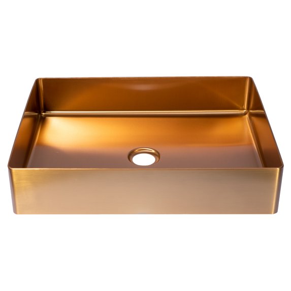 Eden Bath EB-SS002RG 18.9 x 14.6 in. Rectangular Stainless Steel Vessel Sink with Drain in Rose Gold