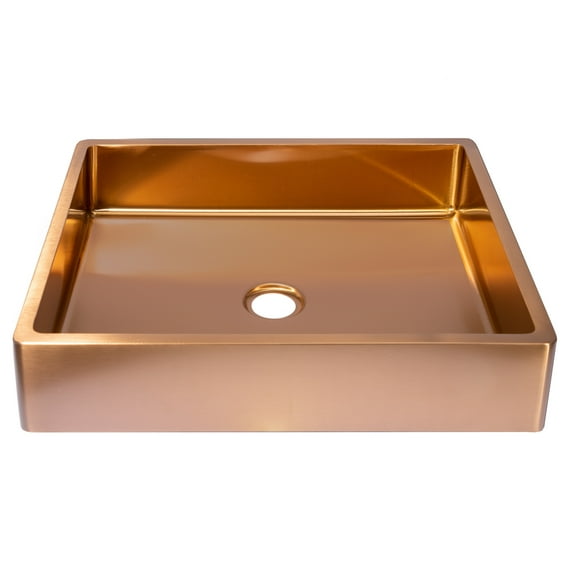 Eden Bath EB_SS004RG Rectangular 18.7 x 15.75-in Vessel Sink w/ Rim in Rose Gold