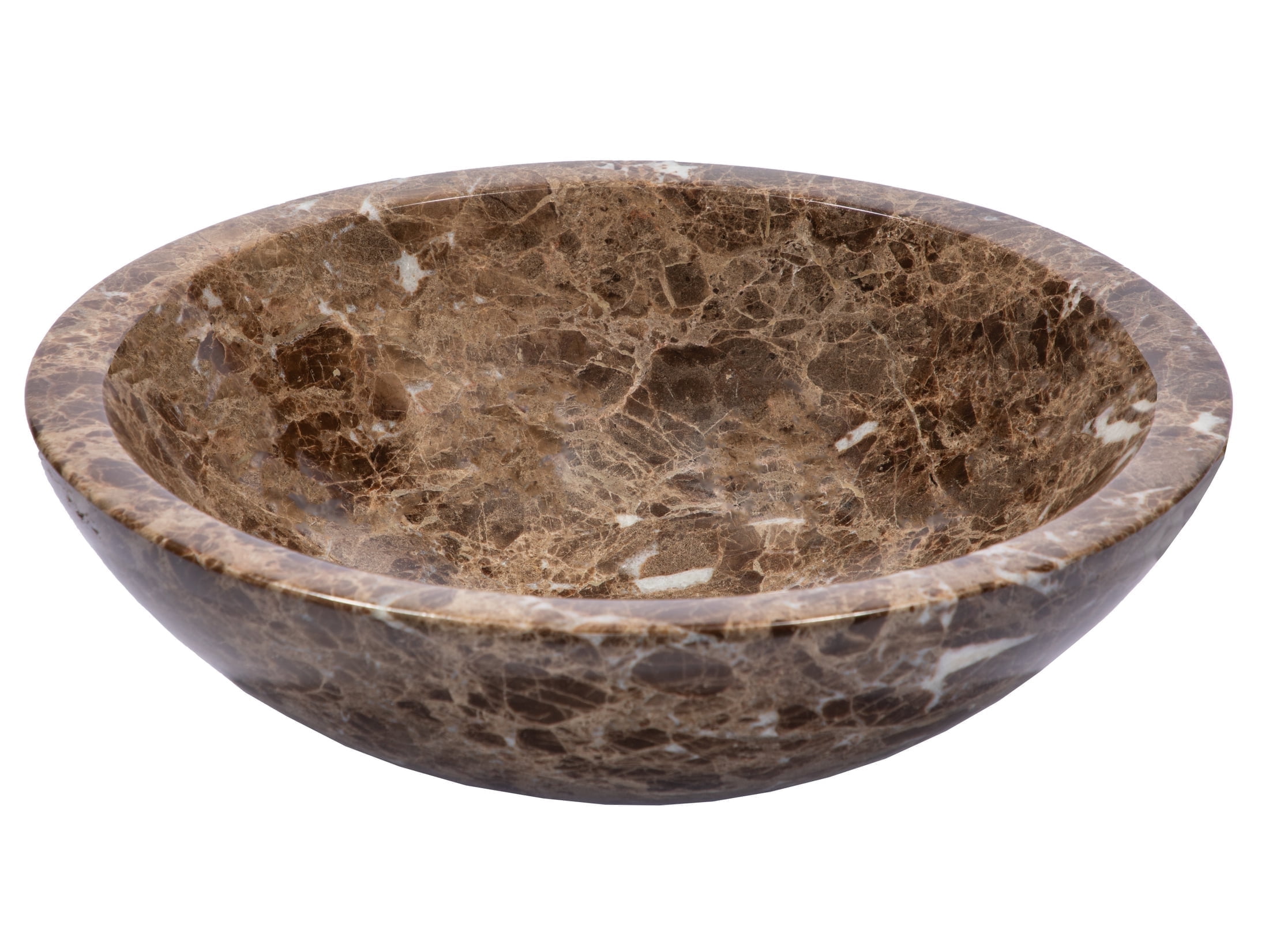 Dark Emperador Marble Circular Bathroom Vessel Sink