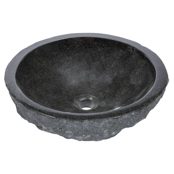 Eden Bath Granite Rough Exterior Circular Vessel Bathroom Sink