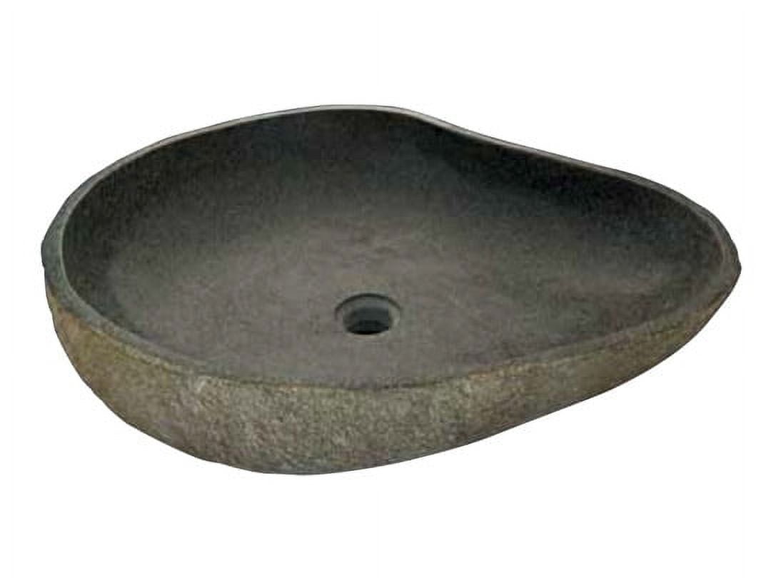 Natural River Rock Stone Bathroom Sink with Polished Interior