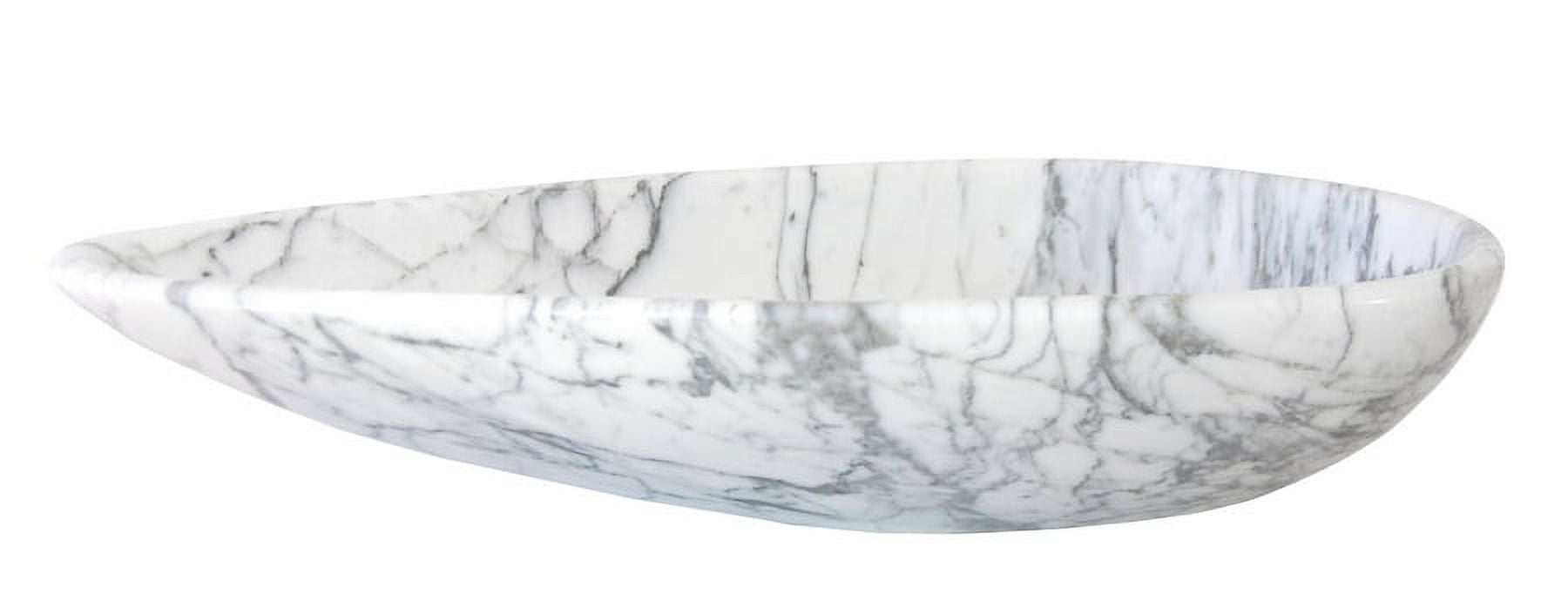 Carrara White Marble 25'' Pod Shaped Vessel Sink