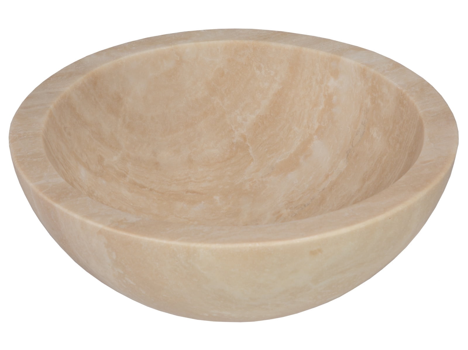 Eden Bath 14'' Beige Travertine Stone Vessel Sink