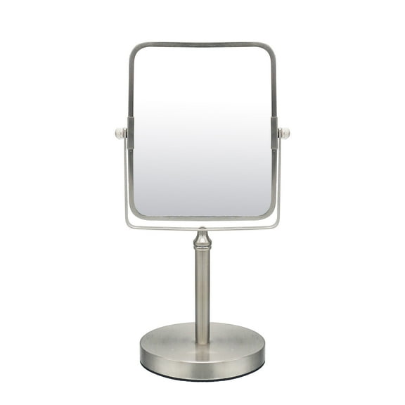 Eden Bath Square Two Sided5X Nickel Framed Freestanding Makeup / Shaving Mirror
