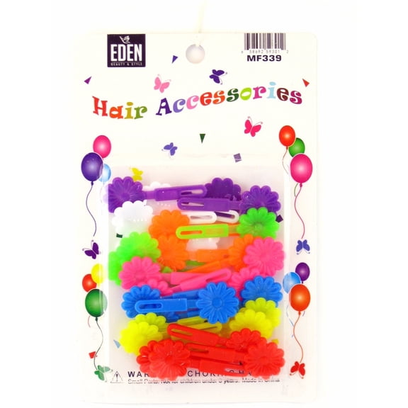 Eden Children's Small Flower Hair Barrettes, Assorted Dark Colors - 28 Pcs.