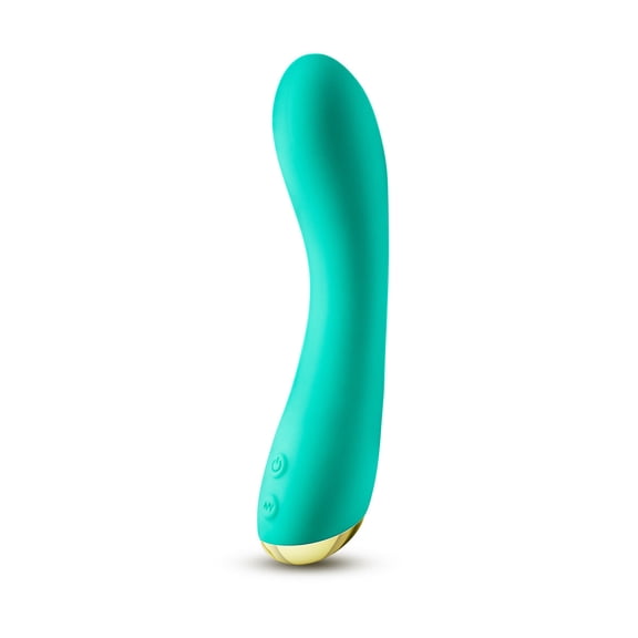 Eden Curved Rechargeable Silicone Vibrator with 7 Modes, Waterproof, Teal