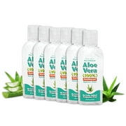 Eden Dews Organic Aloe Vera Gel 100% Pure & Natural Gel, Moisturizing, Face Skin & Hair Care, Sun Burn Relief, Hydrates & Soothes Acne, Razor Bumps, Made in USA, Travel Size, Unscented, 2 oz, 6-Pack
