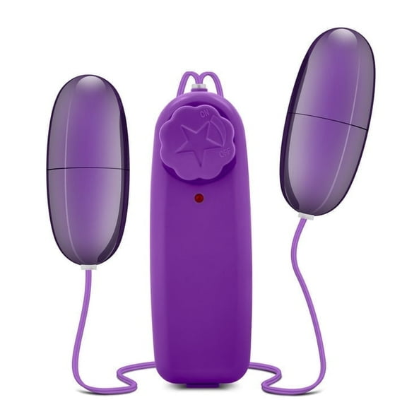 Eden Purple Dual Bullet Vibrator with Adjustable Vibration and Waterproof Eggs, ABS Material, 2.15 Inch