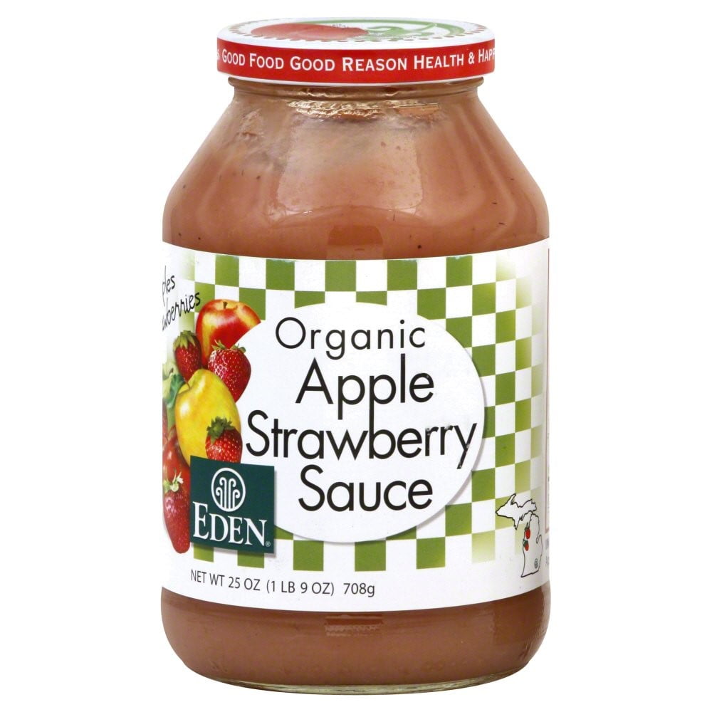 Eden Foods Applesauce, Strawberry, 25 oz