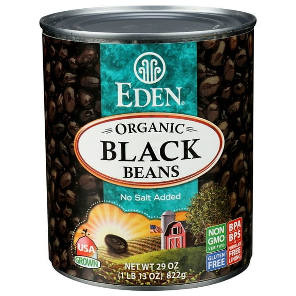 Eden Foods Organic Black Beans, 29 Ounce Can -- 12 per Case.