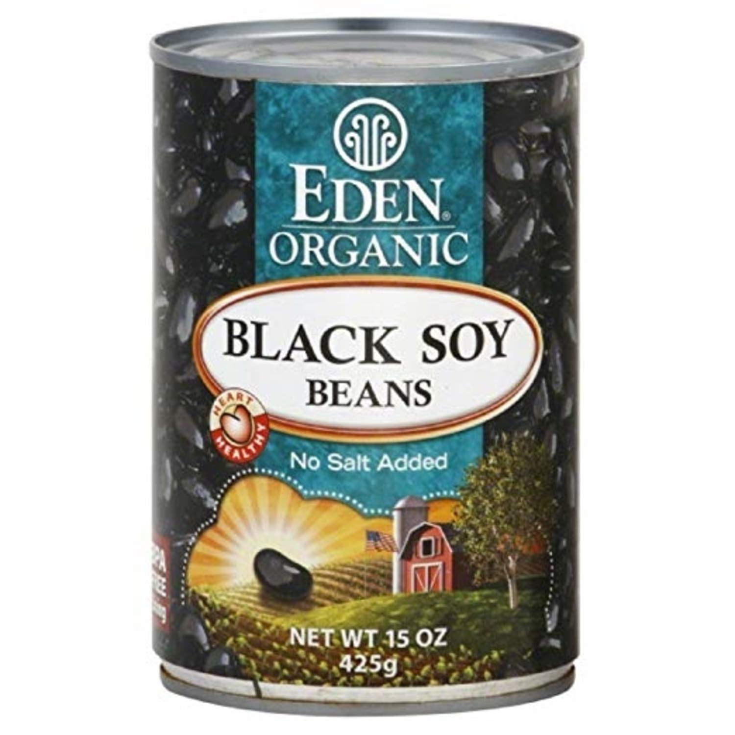 Eden Foods Organic Black Soy Beans, No Salt Added, 15 OZ (Pack 2